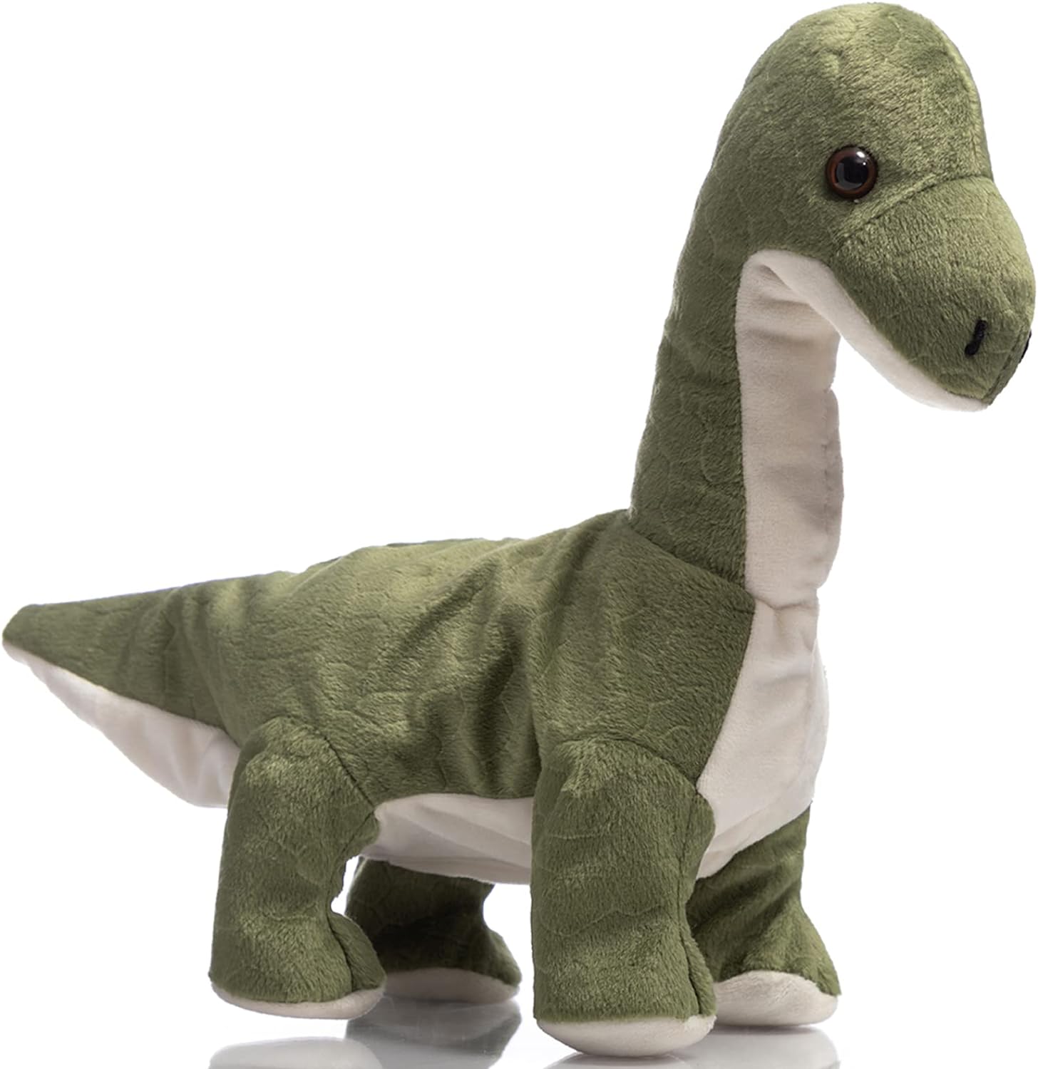 HollyHOME Plush Dinosaur Stuffed Animal Animated Brachiosaurus Walking, Roaring and Waging Tails Electronic Dinosaur Toy 16.5 Inches Gifts for Kids