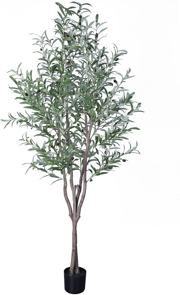 Phimos 6ft.Artificial Olive Tree (72in) Tall Fake Tree for Home Office Living Room Floor Decor Indoor (6FT Olive Tree)