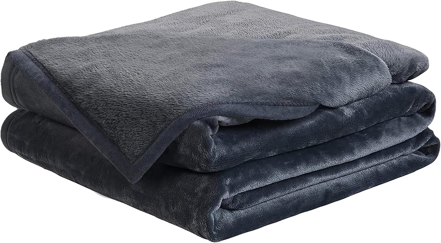 EASELAND Soft Queen Size Blanket All Season Warm Microplush Lightweight Thermal Fleece Blankets for Couch Bed Sofa,90x90 Inches,Dark Grey