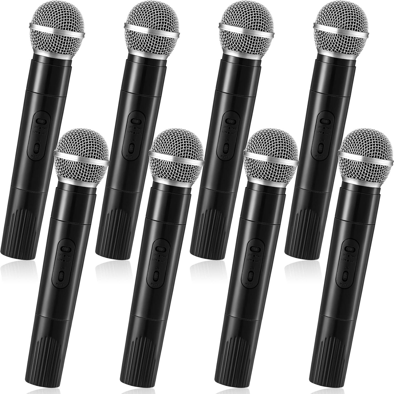 8 Pack Fake Microphone Prop for Boys Girls Plastic Pretend Microphone Toy Bulk Simulate Speech Practice Plastic Microphone Stage Mic Prop for Boys Girls Karaoke Halloween Props Costume Party Favors