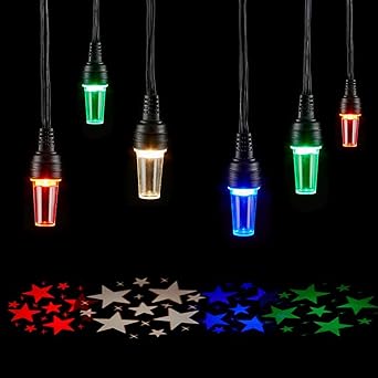 Vigdur Projector Star String Lights - 31.4FT Decorative String Lights with 10 LEDs Plug in Indoor Outdoor Lights for Party Patio Yard Bedroom Xmas Decor