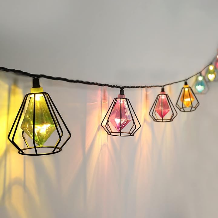 Vigdur Multicolor - Decorative String Light with 10 LED Fairy Bulbs Plug in-Party Lights for Indoor Outdoor Christmas Holiday Wedding Decor