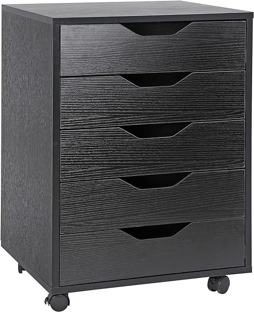 ZENY 5 Drawers Chest, Mobile File Cabinet with Casters, Home Office Storage Cabinet Under Desk Cabinet Storage Drawers Desk