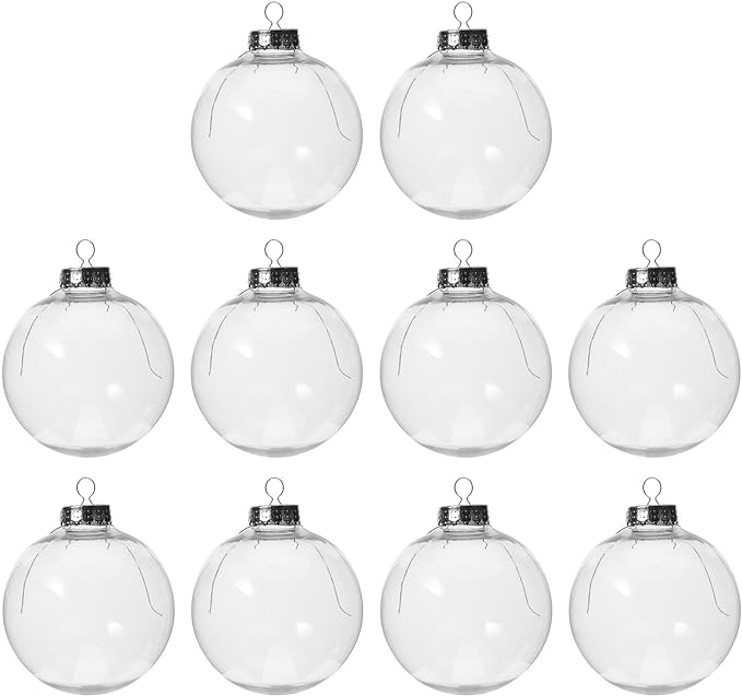 FOMIYES 10Pcs Christmas Ball Ornaments Clear Xmas Tree Balls Small Hanging Balls for Christmas Wedding Engagement Anniversary Birthday Party (10cm)