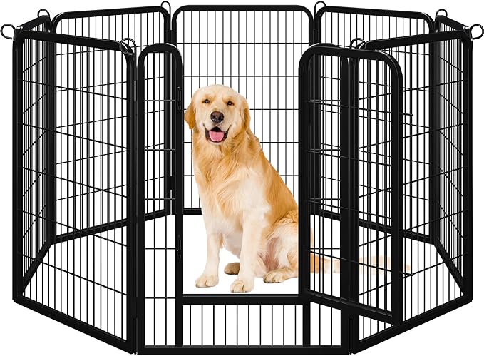 Yaheetech Dog Playpen Outdoor, 8 Panel Fence 40 Indoor Pen for Large/Medium/Small Dogs Animals Heavy Duty Pet Exercise Pen for Puppy/Rabbit Portable Playpen for RV Camping Garden Yard