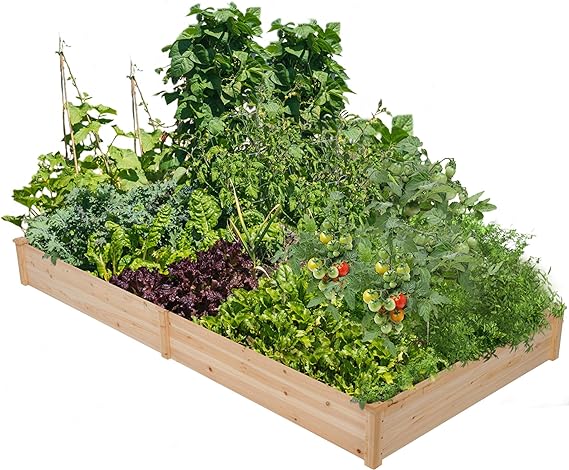 Yaheetech 84ft Wooden Horticulture Raised Garden Bed Divisible Elevated Planting Planter Box for Flowers/Vegetables/Herbs in Backyard/Patio Outdoor, Natural Wood, 93 x 48 x 10in