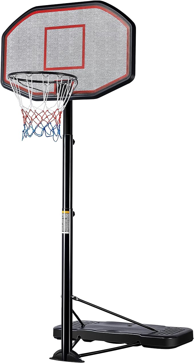 Yaheetech Portable Basketball Hoop,7 to 10 FT Adjustable Height Basketball Stand System for Youth Adult Indoor Outdoors w/Wheels & 43 Inch Backboard