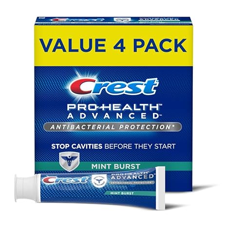 Crest Pro-Health Advanced Antibacterial Protection Toothpaste, Mint Burst, 5 Oz (Pack of 4)