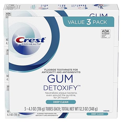 Crest Toothpaste Gum Detoxify Deep Clean, 4.1 Oz (Pack of 3)