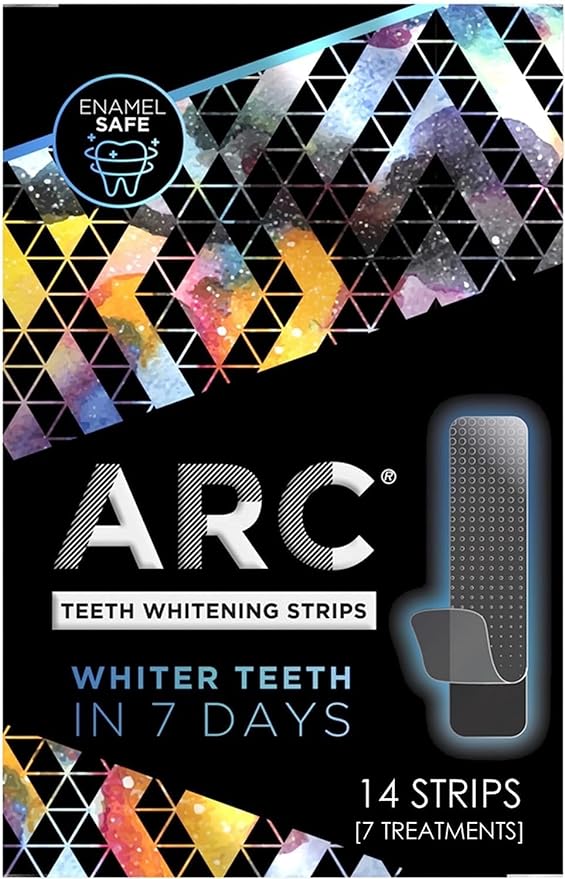 ARC Teeth Whitening Strip Kit, Smile Amplifier Kit, 14 Strips (7 Count Pack)