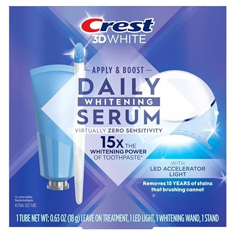 Crest Whitening Emulsions Leave-on Teeth Whitening Gel Kit With LED Accelerator Light, 0.63 Oz