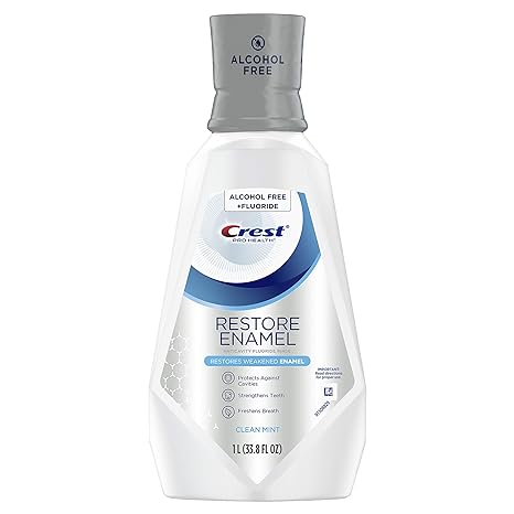 Crest Pro-Health Restore Enamel Mouthwash, Clean Mint, 1 L (33.8 Fl Oz) (Pack of 1)