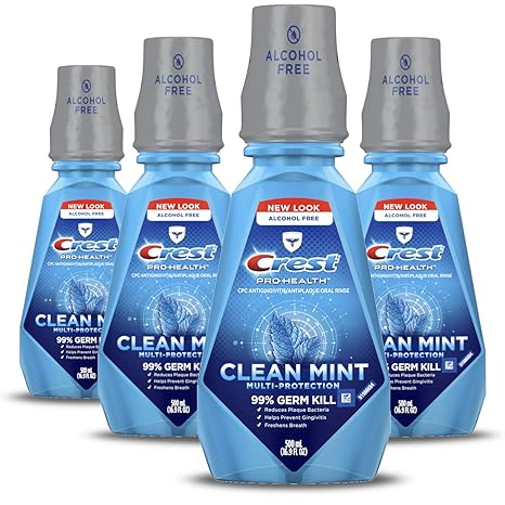 Crest ProHealth Advanced Mouthwash, Alcohol Free, Extra Whitening, Energizing Mint Flavor, 16 fl oz (Pack of 4)