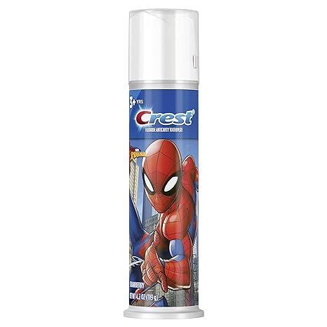 Crest Kid's Toothpaste Pump, featuring Marvel's Spiderman, Strawberry Flavor, 4.2 oz