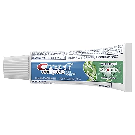 Crest Complete Whitening Plus Scope Multi-benefit Fluoride Toothpaste, Minty Fresh, 0.85 Ounce (pack Of 36)