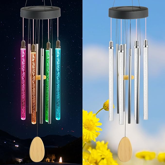 Solar Outdoor Light Solar Garden Light Energy-Saving Wind Chimes, for Women Solar Light Women Grandma Birthday Gift Windchime Mom Gifts Wind Chimes for Mom Windchime Garden Gifts