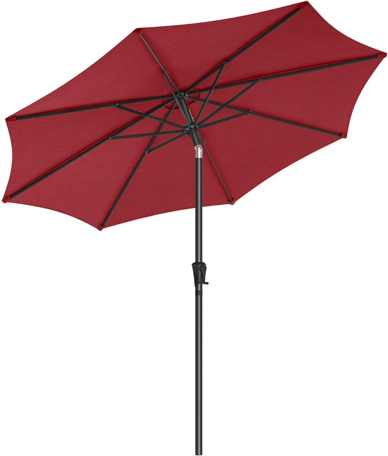 SONGMICS Patio Umbrella, 9 ft Outdoor Table Umbrella, Deck Umbrella, with 8 Ribs, UPF 50 , 30 Dual-Tilt System, Base Not Included, for Patio, Garden, Pool, Red UGPU09RDV1