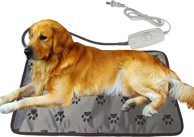 DEOMAN Dog Heating Pad for Large Dog Bed Indoor,Waterproof Pet Heated Mat, Cat Heating pad, Puppy Heating pad for whelping Box Outdoor Dog House,Easy Clean