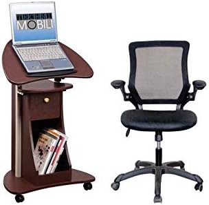 Home Square 2 Piece Office Set with Computer Stand and Chair