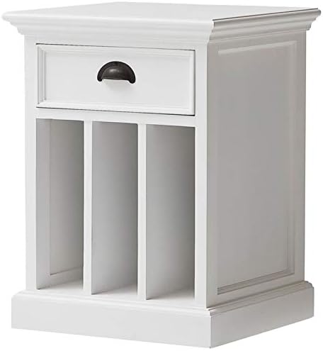 Home Square Set of 2 Nightstands with Dividers in White