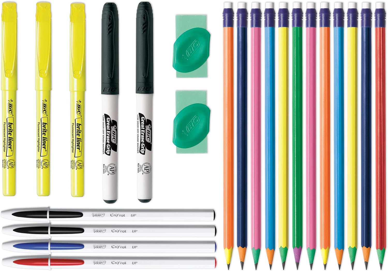 BIC Student Kit, Assorted Stationery Essentials, 23 Count