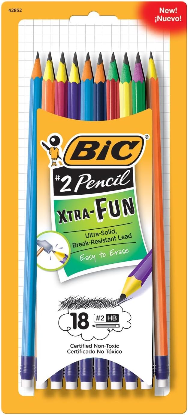 BIC Xtra-Fun Graphite Pencil, 2 Lead, 18-Count