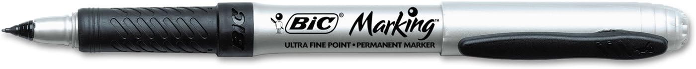 BIC Intensity Permanent Markers, Ultra Fine Point, Black, 12-Count (packaging may vary)