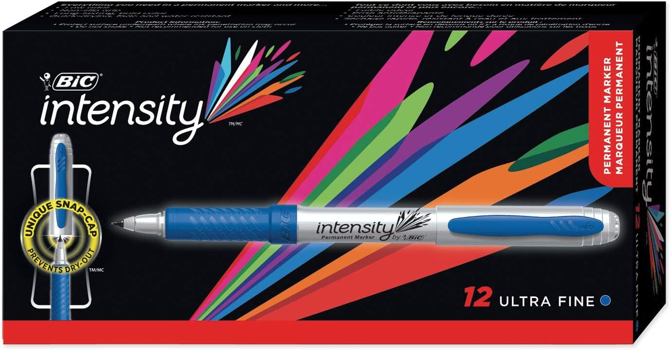 BIC intensity 12 Ultra-Fine Point Permanent Marker,Blue