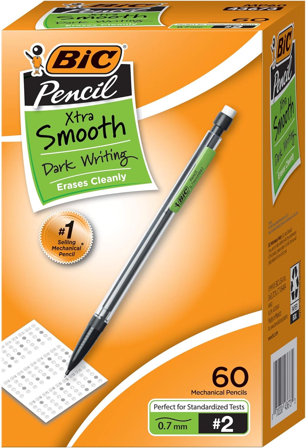 BIC Xtra-Smooth Mechanical Pencil, Medium Point (0.7mm), Perfect For The Classroom & Test Time, 60-Count