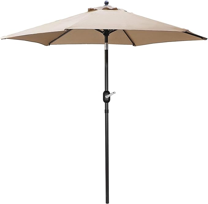 ZENY 7.5ft Patio Umbrella Outdoor Table Market Umbrella with Push Button Tilt and Crank, 6 Ribs for Backyard Pool Balcony