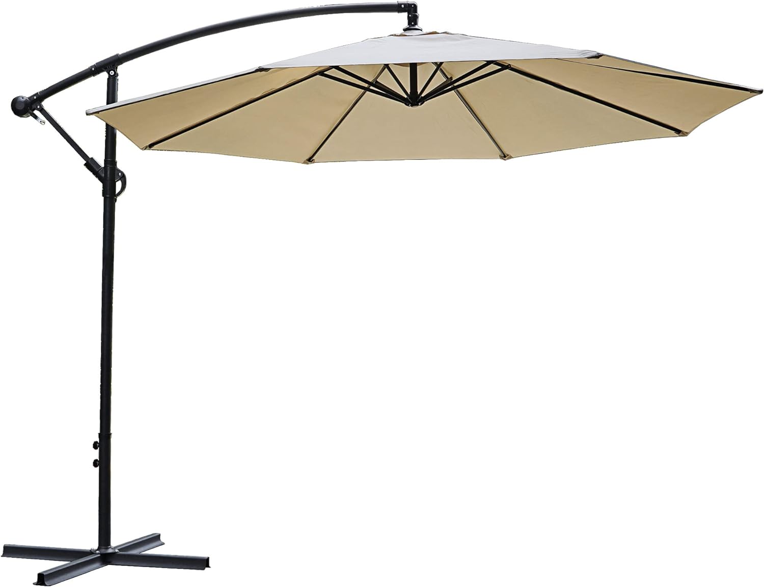 ZENY 10ft Patio Umbrella Large Cantilever Offset Outdoor Umbrella Market Umbrella Hanging Umbrella Polyester Shade with Cross Base for Backyard, Poolside,Garden