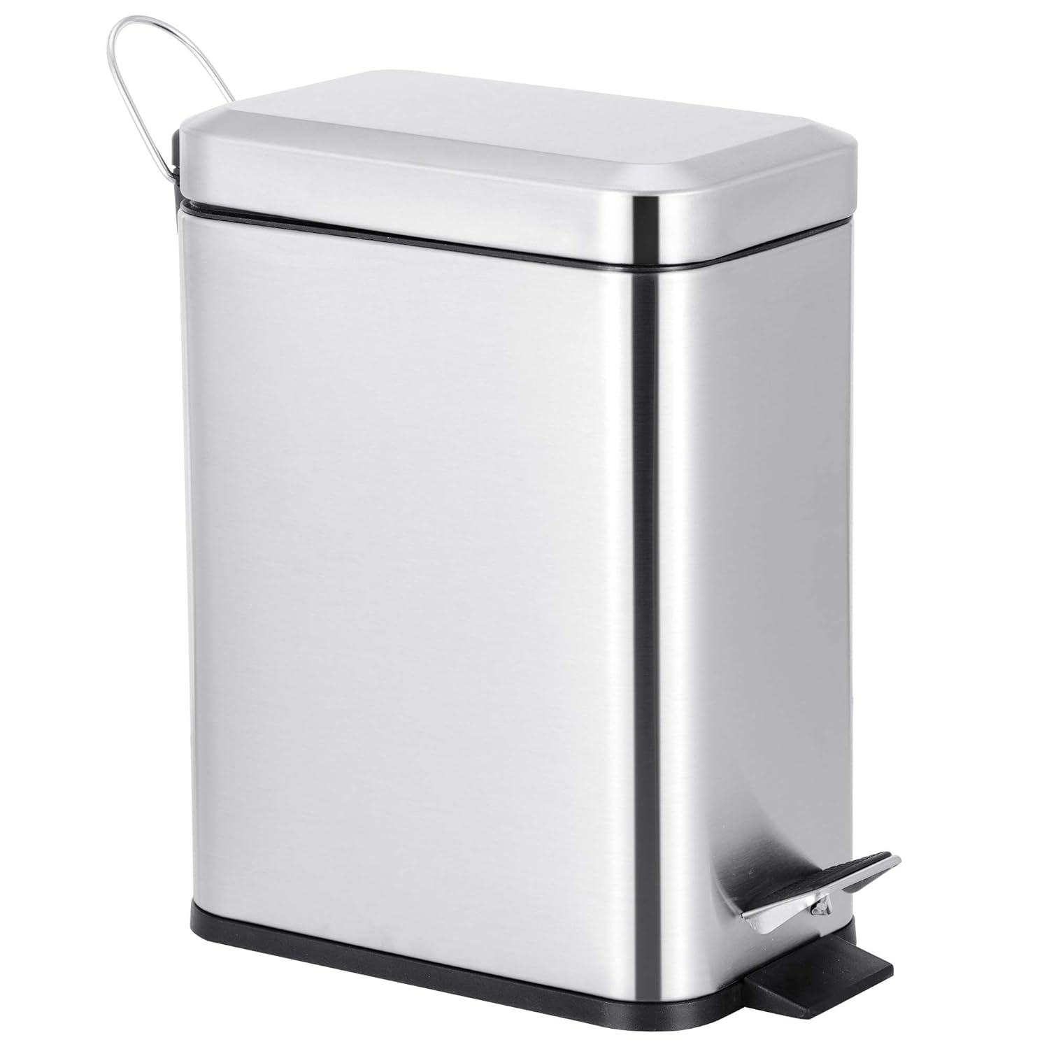 ZENY 1.3 Gallon Rectangular Small Trash Can with Removable Inner Wastebasket, Stainless Steel Step Garbage Container for Kitchen,Bathroom, Bedroom, Office