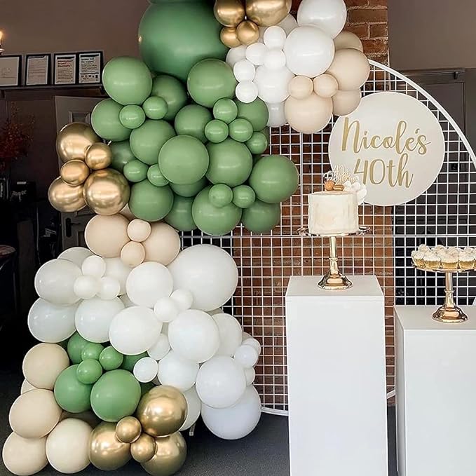 Sage Green Balloon Garland Kit Arch Oh Baby Shower Olive Matte Different Sizes Decor Happy Birthday Party Wedding Jungle Decorations