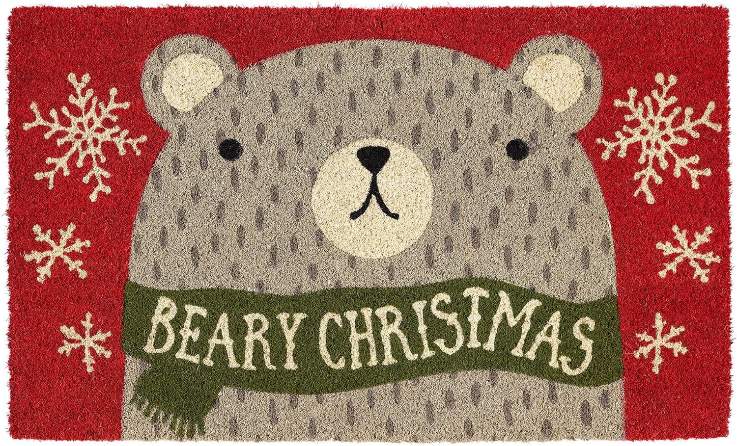 DII Outdoor Christmas Door Mat Collection Decorative Holiday Doormat, Front Porch Dcor, 17x29, Bear