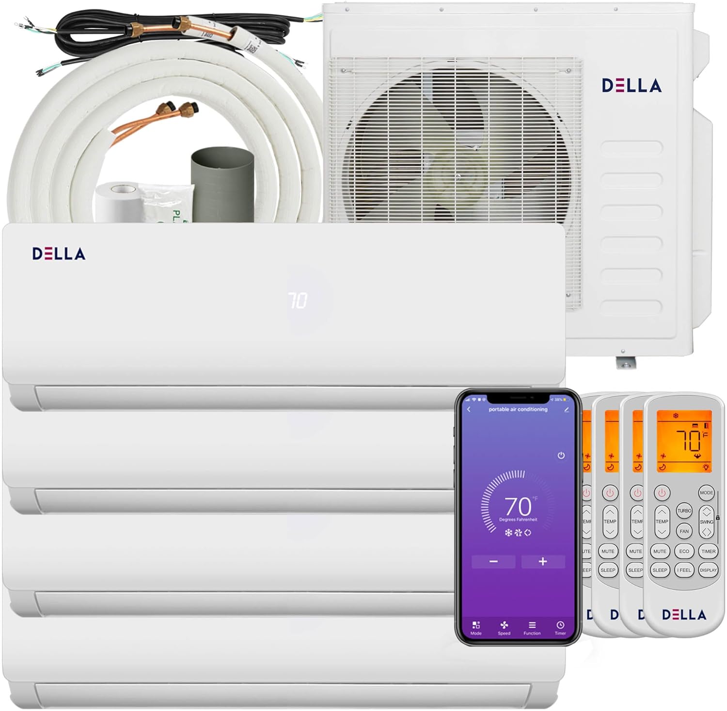 I've installed a few different brand mini split systems over the years and I decided to give this Della system a shot. I received the pallet in good shape but upon unpackaging the condenser I noticed the physical dent in the metal exterior cover. There was no damage to the shipping box so I assume that the unit slipped past quality control. I purchased this for my cabin and I didn't have the leasure to send it back... so I'll deal with the damage... not the worst thing that can happen. I got the