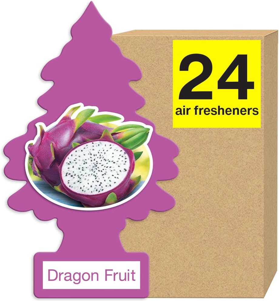 LITTLE TREES Air Fresheners Car Air Freshener. Hanging Tree Provides Long Lasting Scent for Auto or Home. Dragon Fruit, 24 Air Fresheners