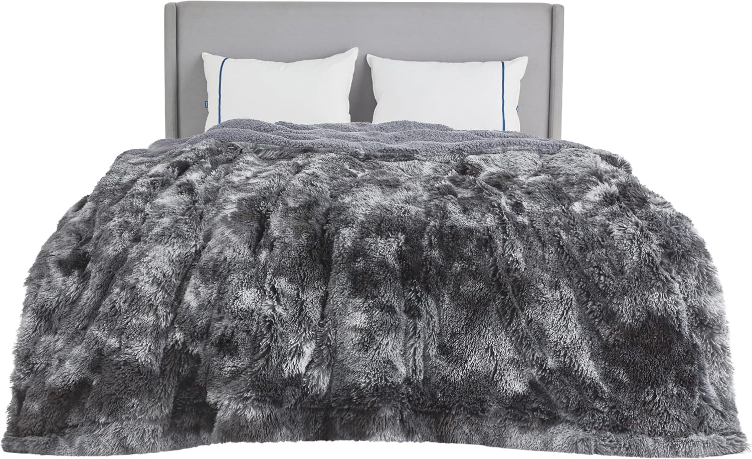  Bedsure Fuzzy Soft Blankets Queen Size for Bed  Fluffy and Shaggy Faux Fur Sherpa, Tie-dye Decorative Gift, Warm Thick Blanket for Bed, 90x90 Inches, 640 GSM 