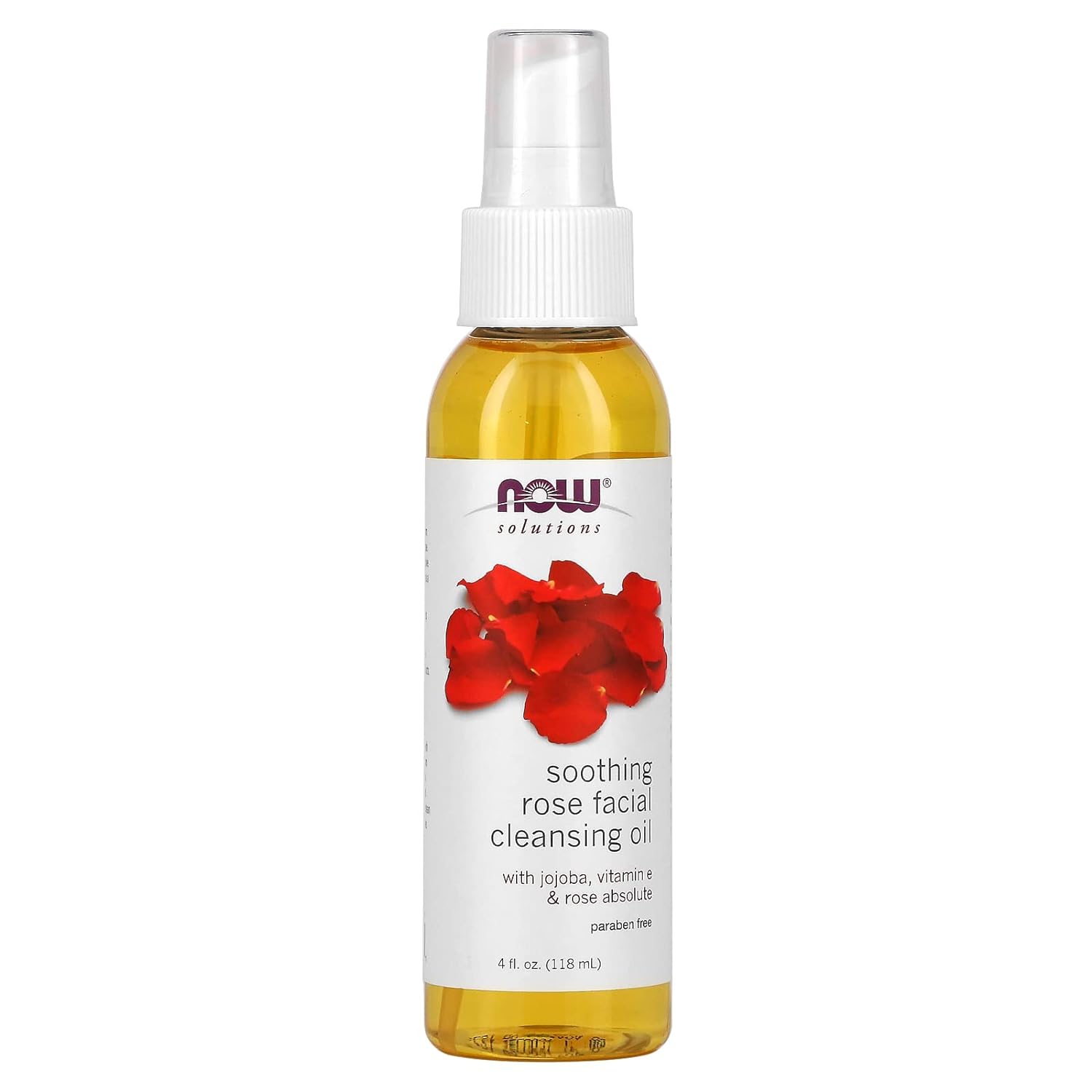 NOW Solutions, Soothing Rose Facial Cleansing Oil With Jojoba Oil, Vitamin E and Rose Absolute, 4 Fluid Ounce