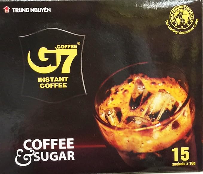  Trung Nguyen  G7 Instant Coffee  2 in 1  Coffee & Sugar  Strong and Bold  Instant Vietnamese Coffee (15 Single Serve Packets) 