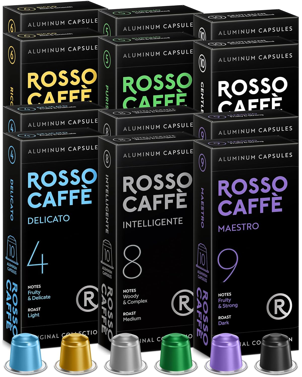 Rosso Coffee Capsules for Nespresso Original Machine - 120 Gourmet Espresso Pods, Compatible with Nespresso Original Line Machines