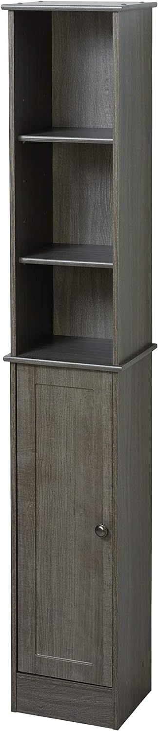 Zenna Home Bathroom Linen Tower, 5-Tier, Bathroom Storage, Gray