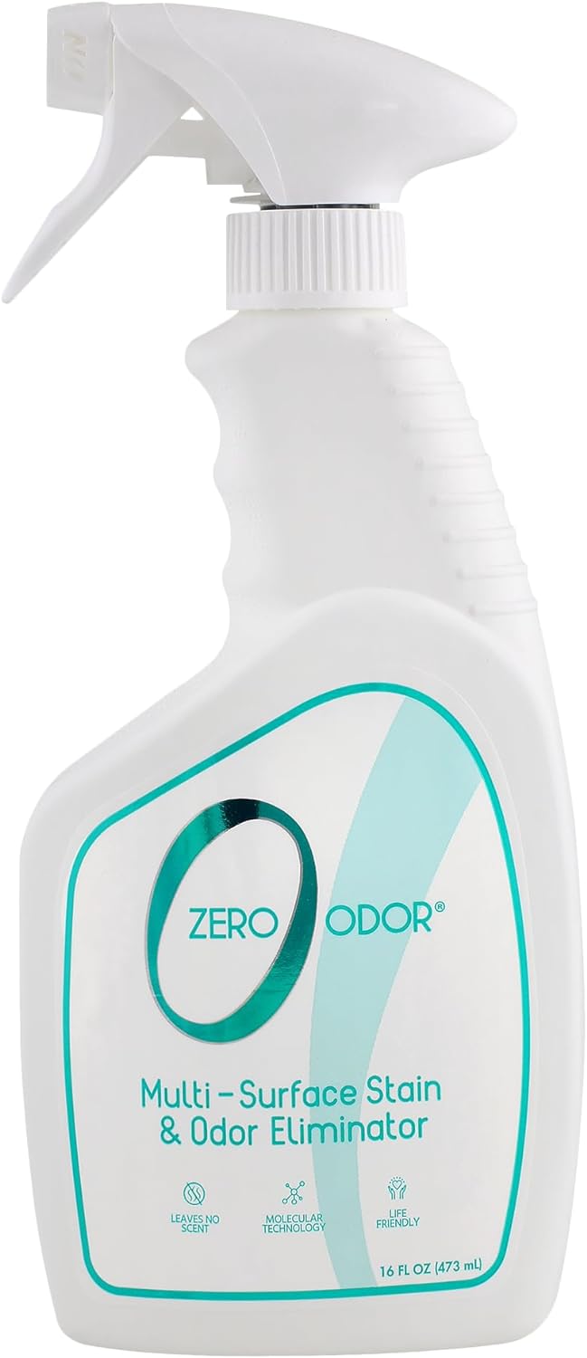 Zero Odor  Multi-Surface Stain Remover & Odor Eliminator - Remove Stains and Odor Patented Molecular Technology Best for Carpet, Rug, Linens, Furniture, Floors, 16oz