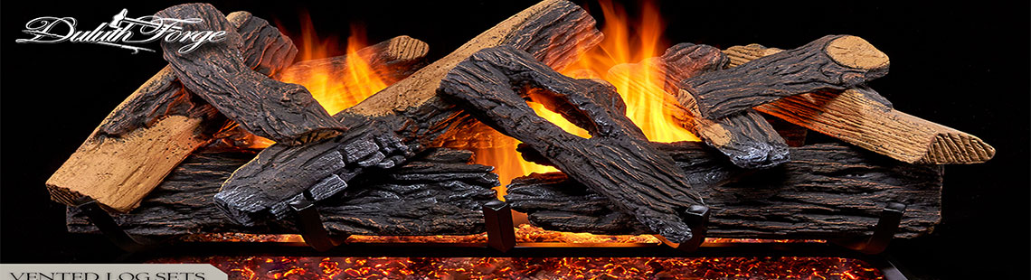 Duluth Forge DLS-18R-1 Dual Fuel Ventless Fireplace Logs Set with Remote Control, Use with Natural Gas or Liquid Propane, 30000 BTU, Heats up to 1000 Sq. Ft, Split Red Oak, 18 Inches