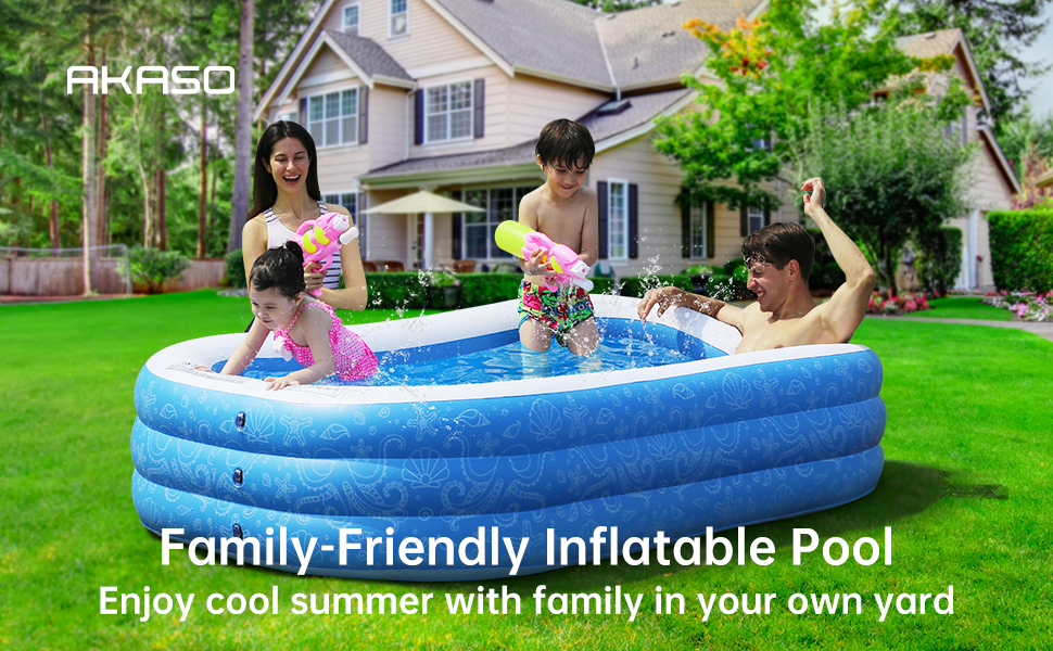 Members Mark Elegant Family Pool 10 Feet Long 2 Inflatable Seats with Backrests. New Version