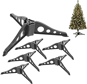 FOMIYES DIY Xmas Tree Stand Christmas Tree Stands, 6Pcs Stable Christmas Tree Holders Stands for Artificial Xmas Tree Holiday Indoor Outdoor Decor, Universal Black Triangle Xmas Tree Stand