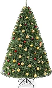 Yaheetech 6ft Premium Unlit Douglas Full Fir Christmas Tree with Foldable Stand Etra Thick Xmas Tree for Home Party Holiday Decoration with 1614 Branch Tips