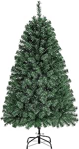 Yaheetech 4.5ft Premium Spruce Hinged Artificial Full Christmas Tree with 320 Branch Tips Holiday Xmas Tree with Metal Hinges and Foldable Base for Home Party Office Decoration