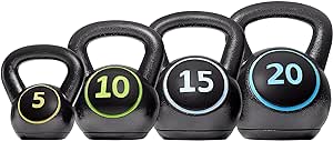 Yaheetech Kettlebell Sets 4 Piece Strength Training KettleBells Weight Set 5lb, 10lb, 15lb, 20lb Kettle Bell for Women & Men for Full Body Workout & Exercise Fitness