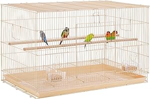 Yaheetech 30'' Length Flight Bird Cage Metal Extra Space Parrot Cage for Small Parrots Cockatiels Budgies Parakeets Conures