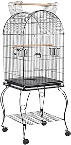 Yaheetech 59-inch Dome Open Top Large Medium Parrot Bird Cage On Stand for Sun Parakeets Conures Quaker Parrot Rolling Cockatiel Bird Cage